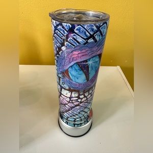Handmade Brand New Dragon Tumbler Double Aluminum w/ tight lid & aluminum straw